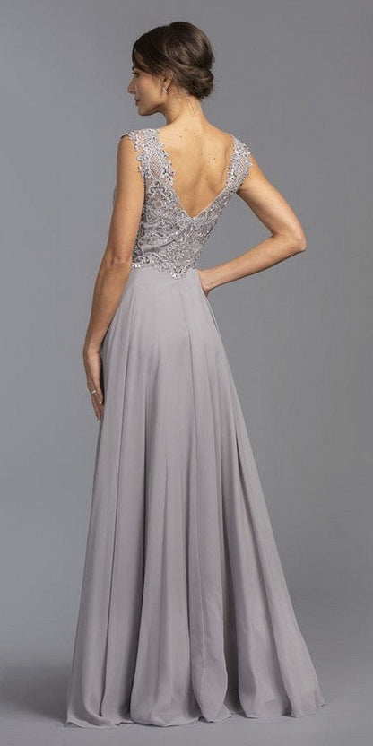 CLEARANCE - Aspeed USA M2341 Sleeveless Appliqued Long Dress (Size M) by DiscountDressShop
