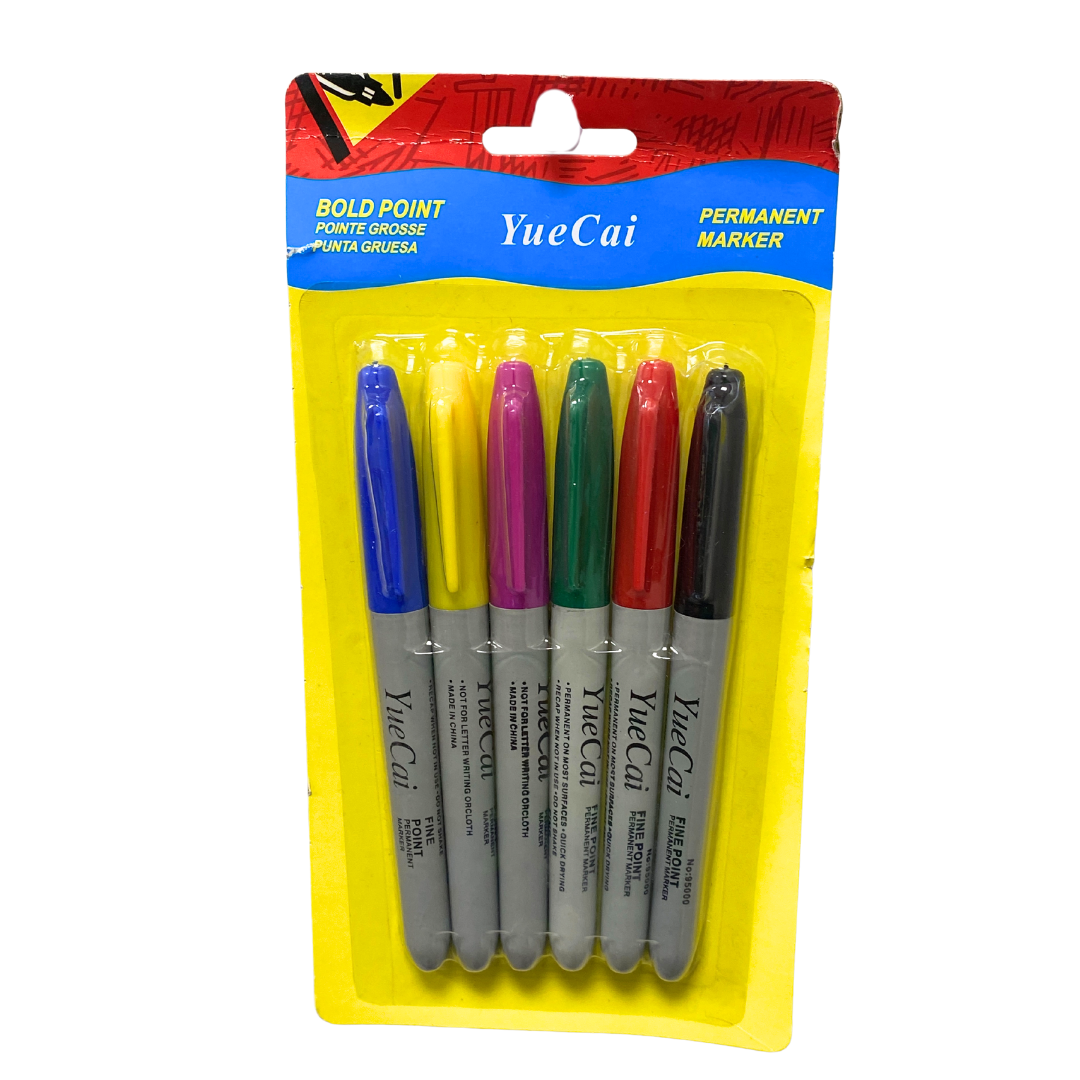 Marcadores Permanentes Colores Surtidos – Paquete de 6 by Farmacias Savia