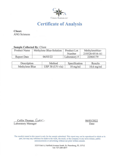 Methylene Blue 1% - USP (Pharmaceutical) Grade - 60ml by LIV