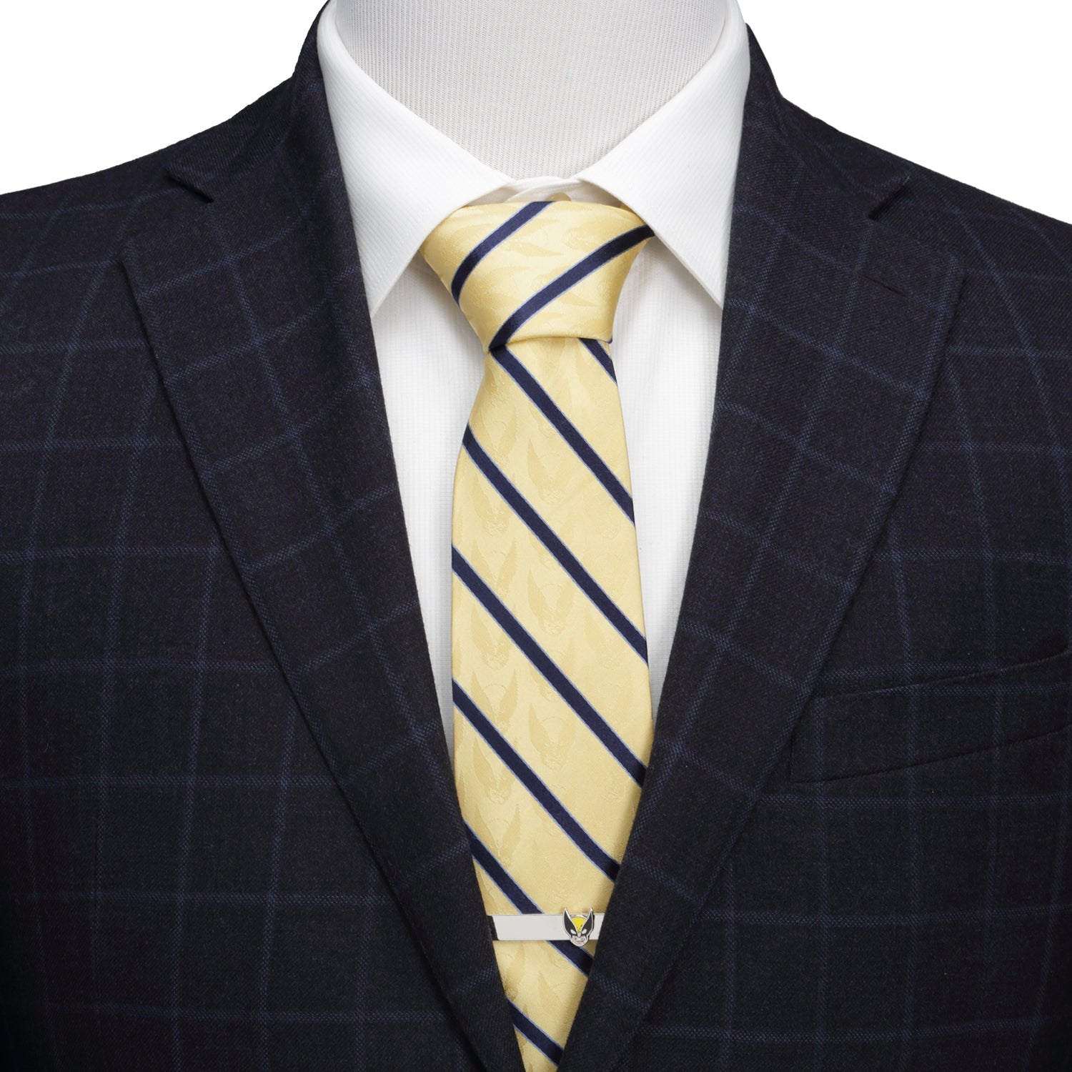 Marvel X-Men Wolverine Yellow and Navy Stripe Silk Men&
