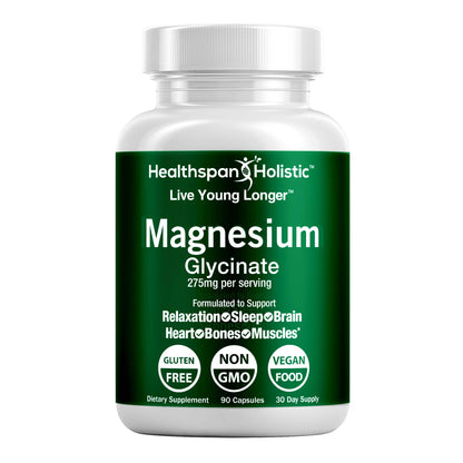 Magnesium Glycinate Supplement 90 Capsules by Healthspan Holistic