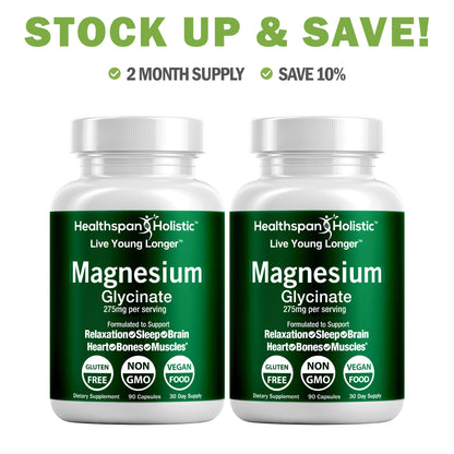 Magnesium Glycinate Supplement 90 Capsules by Healthspan Holistic