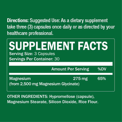 Magnesium Glycinate Supplement 90 Capsules by Healthspan Holistic