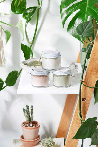 Clay Face Mask Trio Rose Clay French Green Clay Kaolin Clay Turmeric Kelp Calendula by Butter Me Up Organics