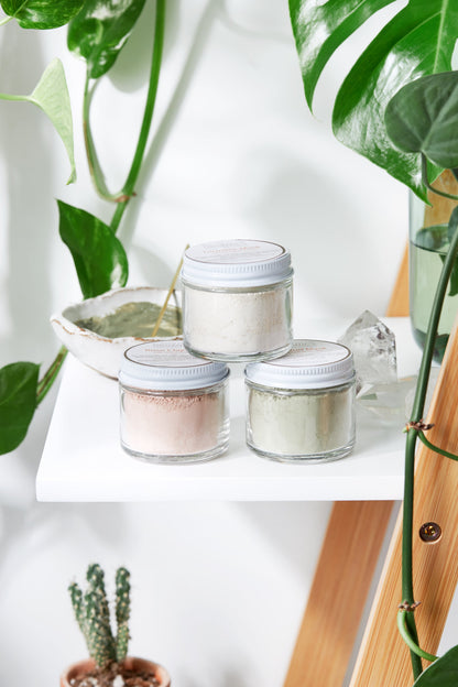 Clay Face Mask Trio Rose Clay French Green Clay Kaolin Clay Turmeric Kelp Calendula by Butter Me Up Organics