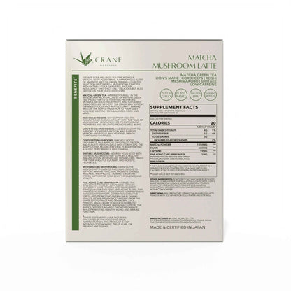 Matcha Mushroom Latte by Crane Wellness