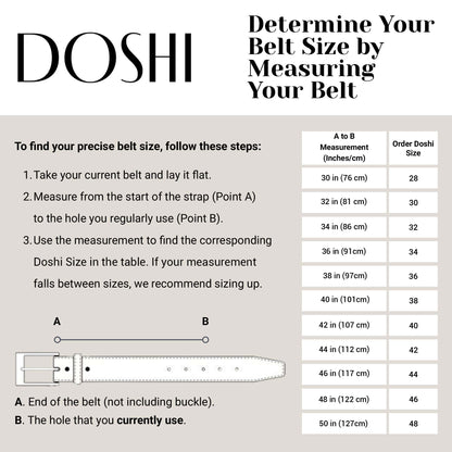 Casual belt w/ Brass Roller buckle (30-36) by Doshi FCSA