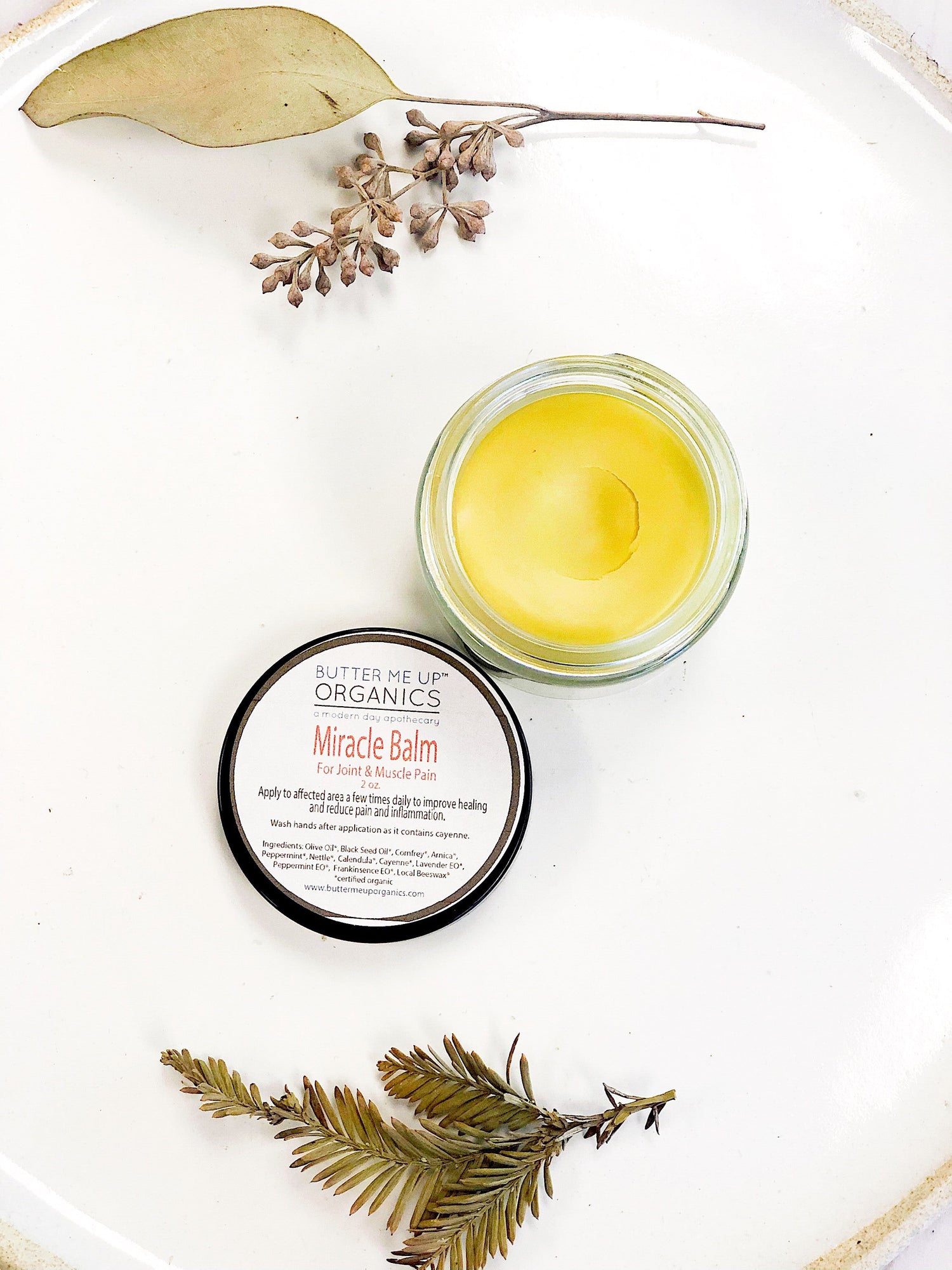 Miracle Balm / Organic Herbal Pain Balm / Muscle Pain / Deep Joint Pain / Pain Relief Balm / Pain Reliever / Sore Muscles / Sore Joints by Butter Me Up Organics