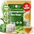 Lemongrass Tea Bags, 100% Natural & Pure Lemongrass leaves, Eco-Conscious Tea Bags, Lemongrass Herbal Tea. Lemongrass Leaf Tea. No Sugar, No Caffeine, No Gluten, Vegan. by FreshDrinkUS - Natural and Premium Herbal Tea
