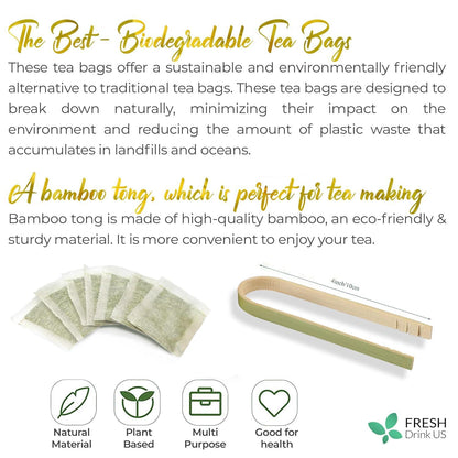Mullein Leaf Tea Bags, 100% Natural &amp; Pure from Mullein Leaves. Loose Leaf Mullein Herbal Tea. Made with Natural Material Tea Bags. No Sugar, No Caffeine, No Gluten, Vegan. by FreshDrinkUS - Natural and Premium Herbal Tea