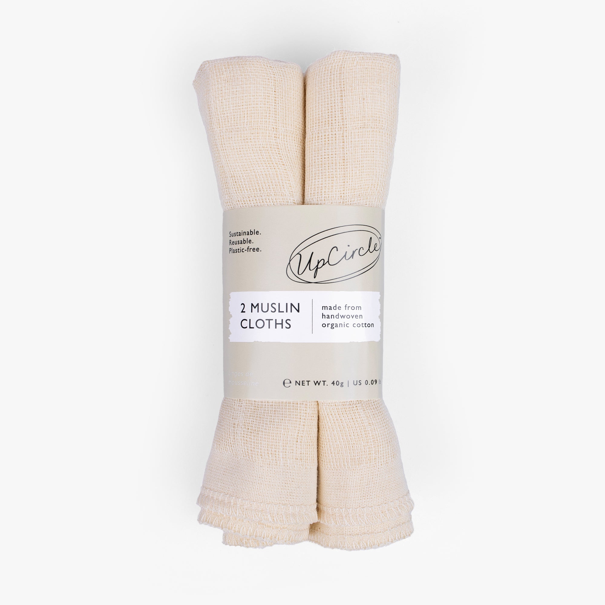 Organic Muslin Face Cloths by UpCircle