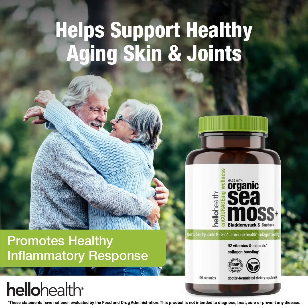 Organic Irish Sea Moss, Organic Bladderwrack, &amp; Organic Burdock capsules by hellohealth