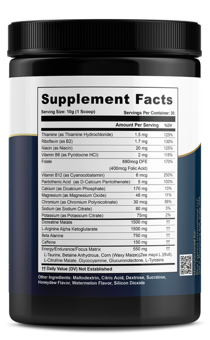 Nitric Oxide Booster Powder Mix – Honeydew/Watermelon Flavor by My Balance