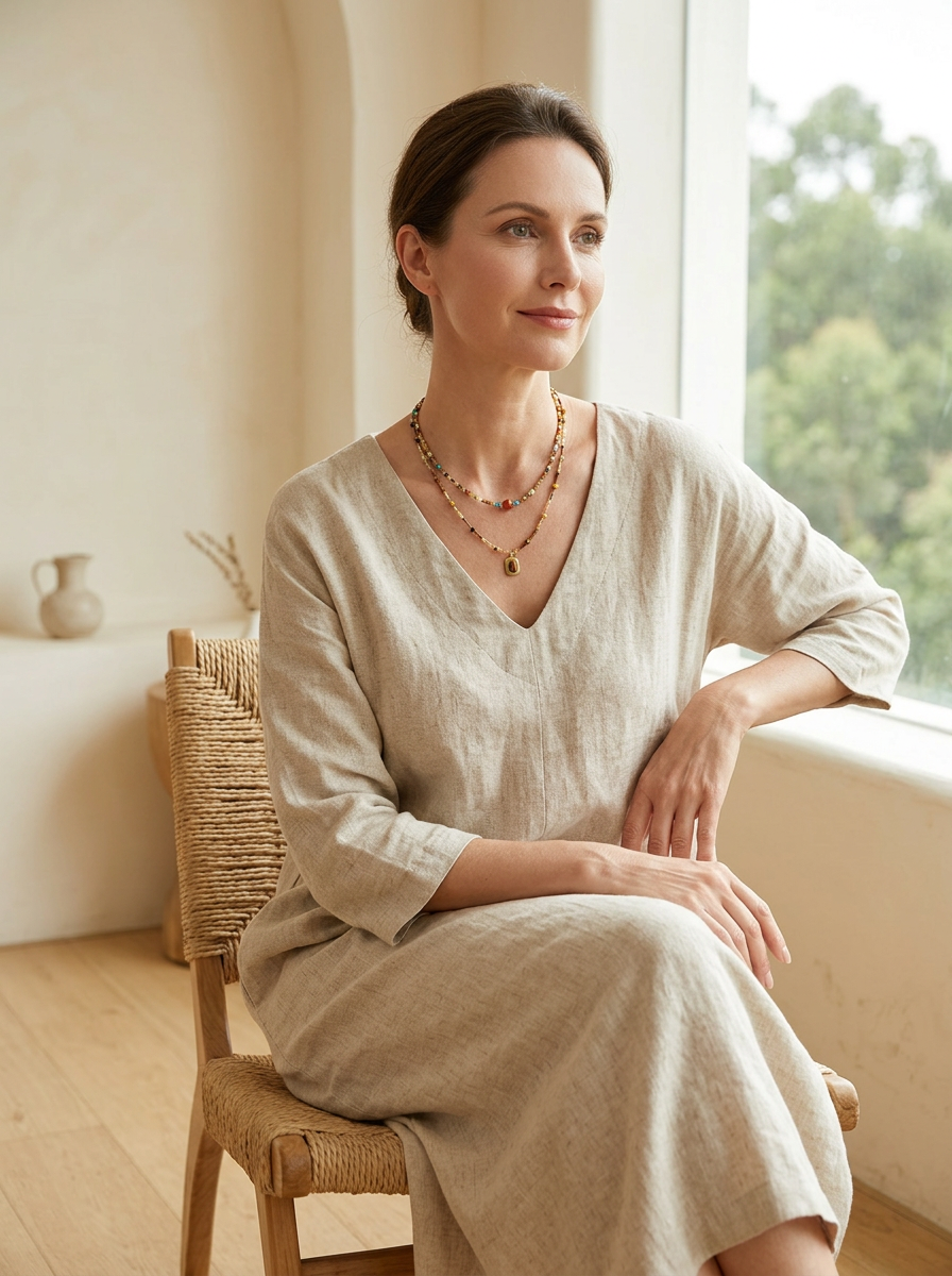 Natural Stone Boho Jewelry Choker Necklace by LINTICO