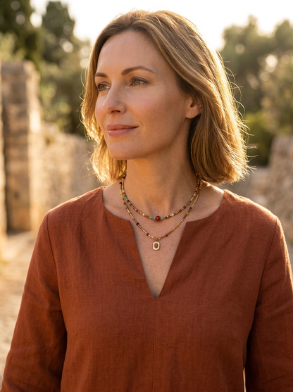 Natural Stone Boho Jewelry Choker Necklace by LINTICO