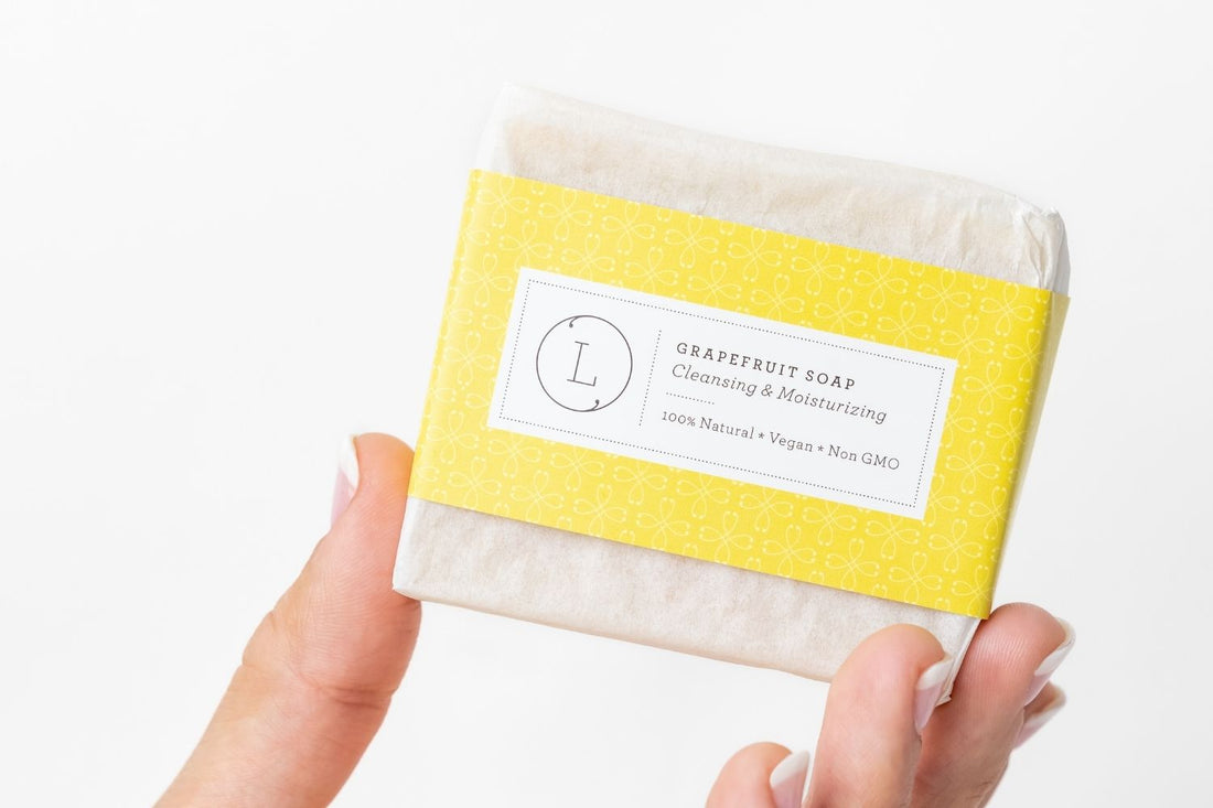 2x Natural Handmade Soap Bar, Pink Grapefruit Soap by Lizush