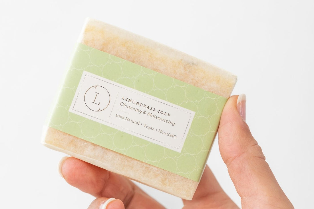 2 x Lemongrass Natural Soap Bar, Handmade Body Soap Gift by Lizush