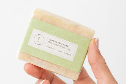 2 x Lemongrass Natural Soap Bar, Handmade Body Soap Gift by Lizush