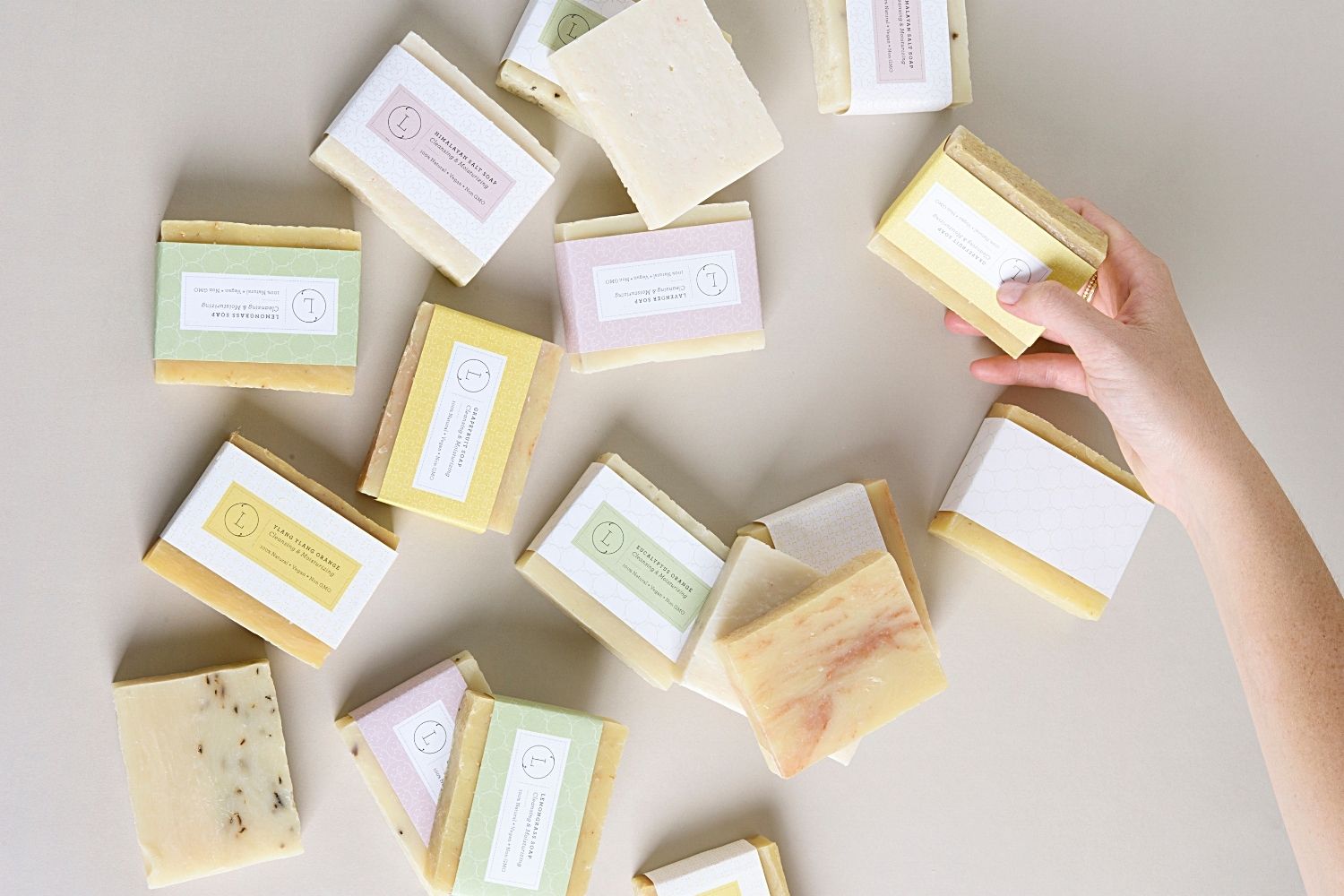 Set of 6 Handmade cold process ,Natural Soap Bars in gift Set box by Lizush