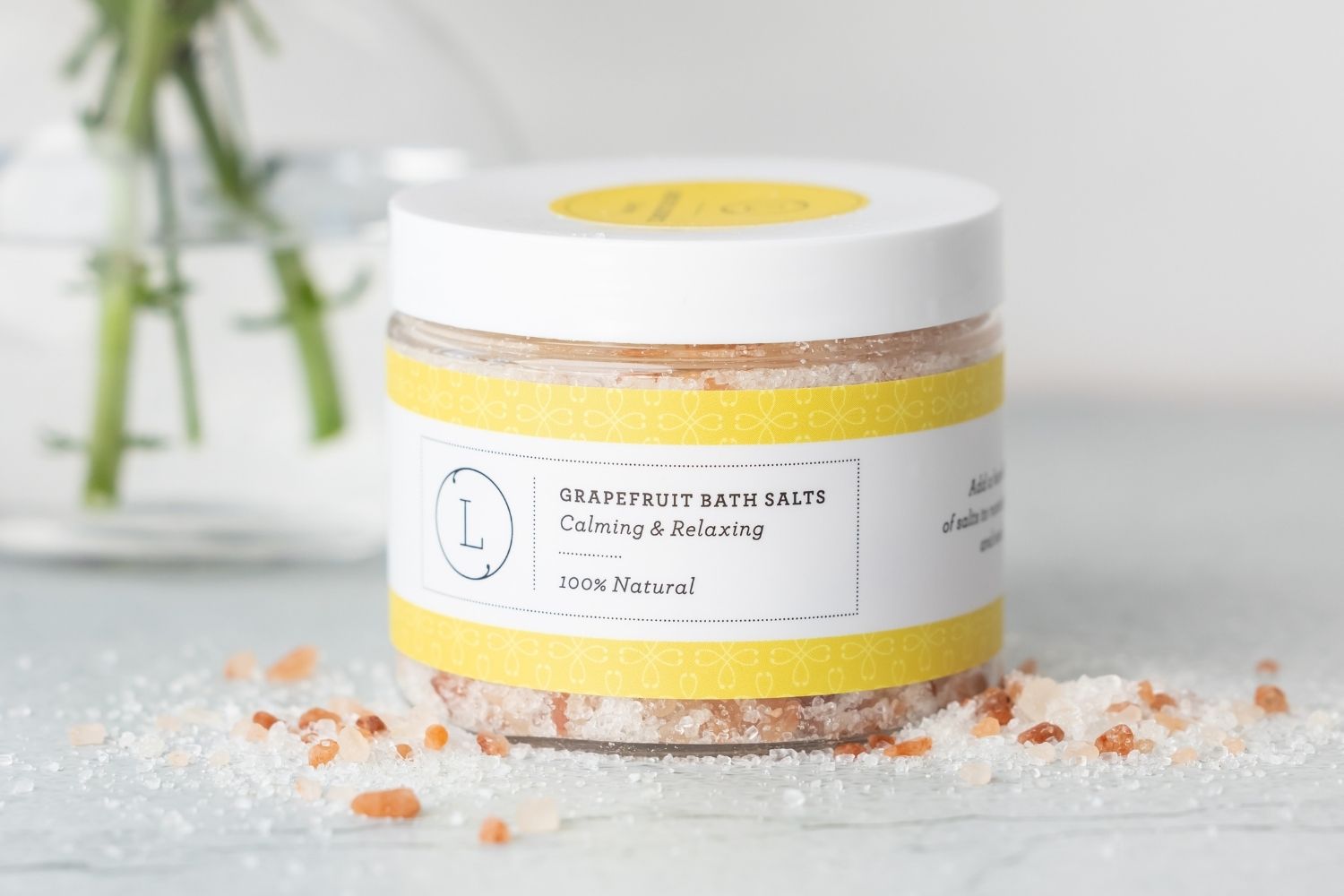 Grapefruit Natural Bath Salt Soak with Dead sea, Epsom and Himalayan salts by Lizush