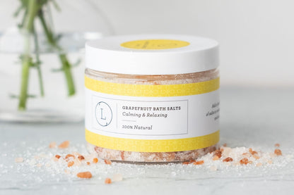 Grapefruit Natural Bath Salt Soak with Dead sea, Epsom and Himalayan salts by Lizush