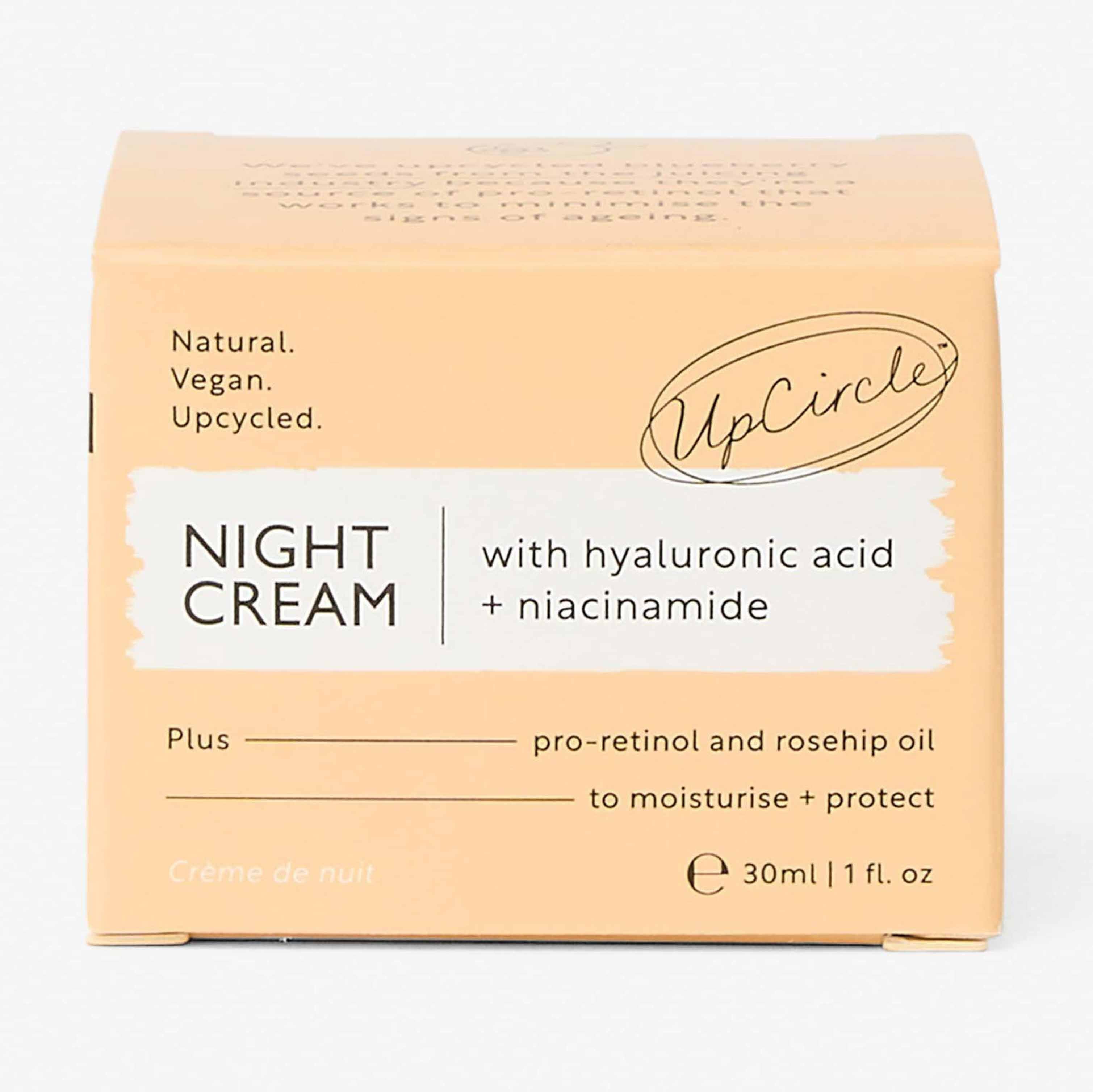 Night Cream with Hyaluronic Acid + Niacinamide - Travel Size by UpCircle