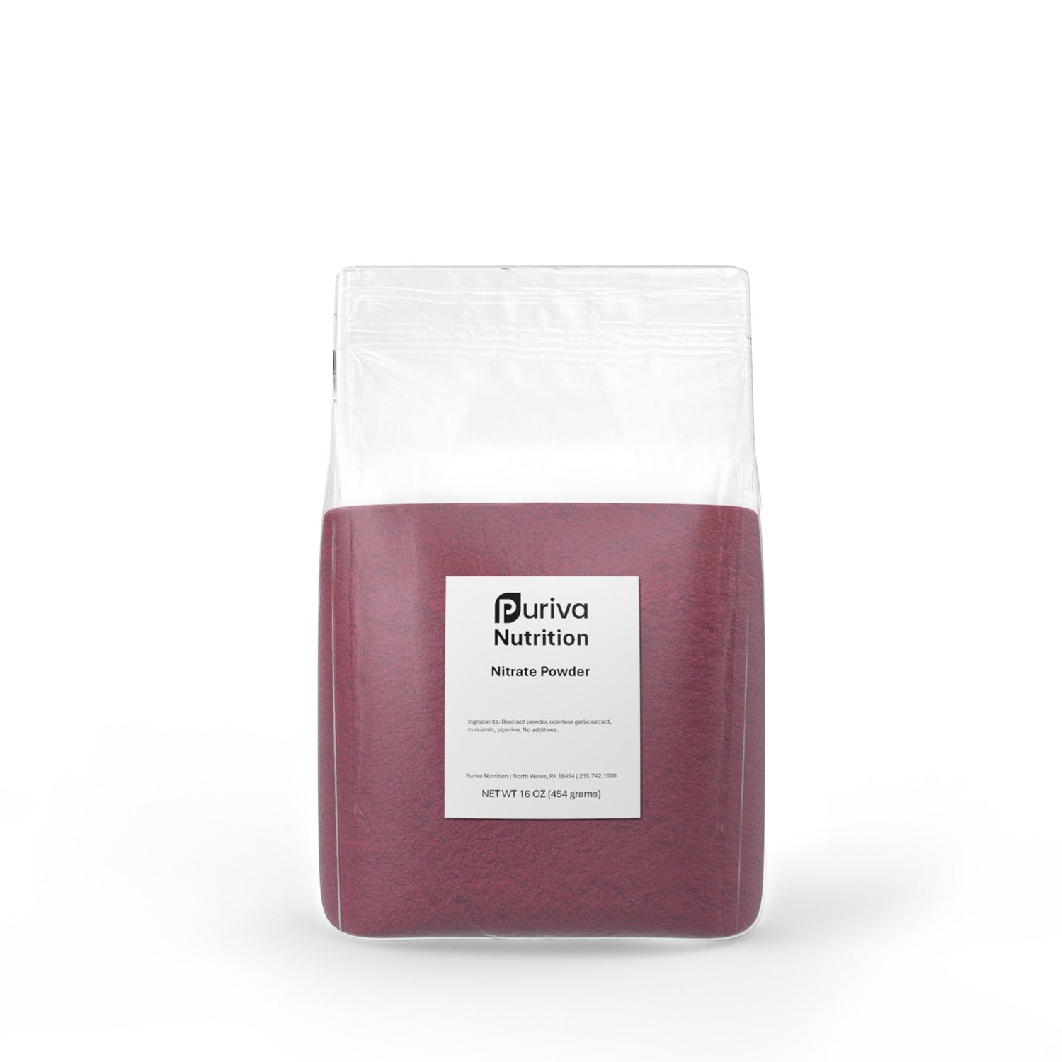 Nitrate powder (beetroot, curcumin, piperine, garlic), 1 pound, Puriva Nutrition by Puriva Nutrition