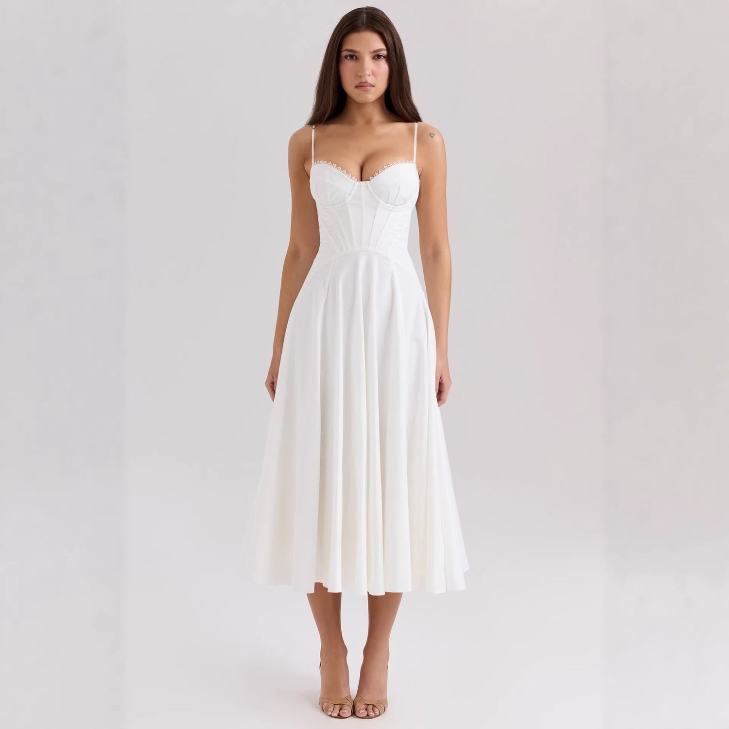 Elegant Gentle Slim Floral Strap Fairy Dress Women by Ragazza