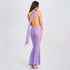 Lace up Bare Back Sexy Halter High Waist See through Mesh Slim Fit Oblique Shoulder Dress by Ragazza