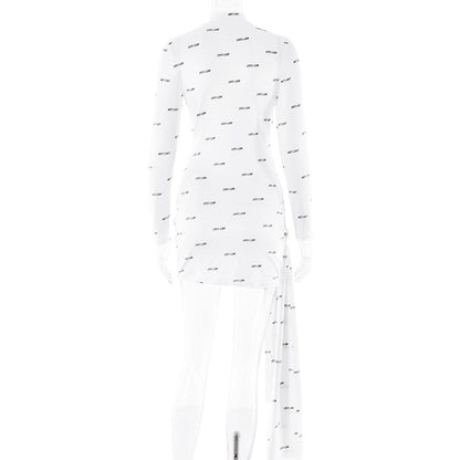 Spring Arrival Dress Sexy Round Neck Long Sleeve Slim Fit Hip Wrapped Short Dress Women by Ragazza