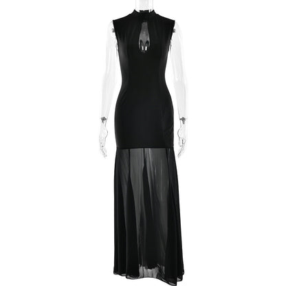 Sexy Cutout Tube Top Cinched Waist See-through Fishtail Dress Women Dress by Ragazza