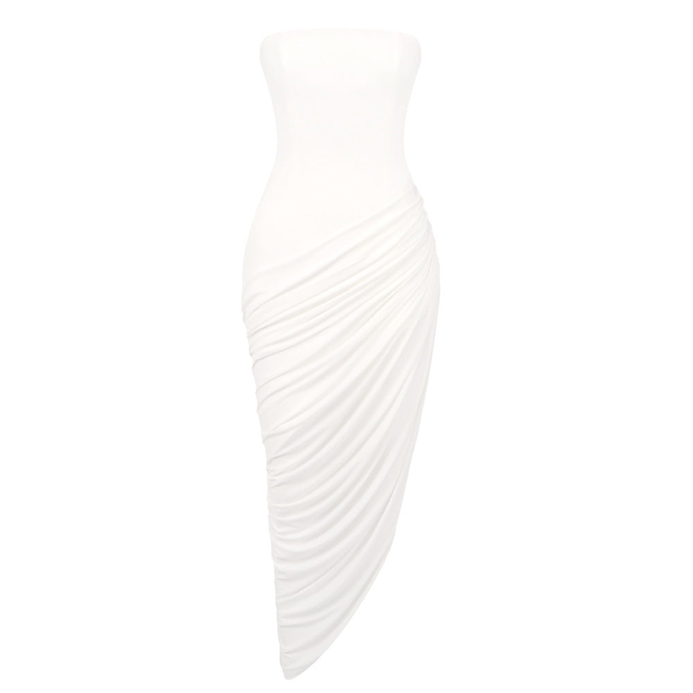 Arrival Vision White Bra Twill Pleated Dress Women Clothing Sexy Dress