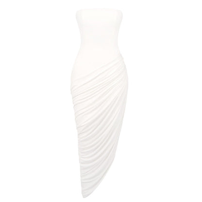 Arrival Vision White Bra Twill Pleated Dress Women Clothing Sexy Dress