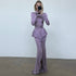 Spring Summer Sexy Backless Women Dress Elegant Ruffles Slit Slim Fitting Dress by Ragazza