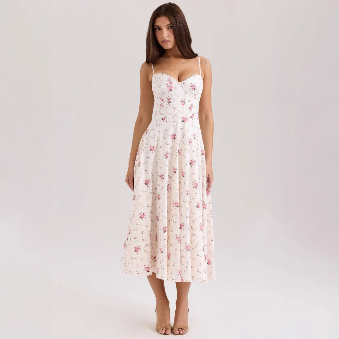 Elegant Gentle Slim Floral Strap Fairy Dress Women by Ragazza