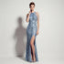 Evening Dress Sequ High Slit Tassel Shoulder Chain Cocktail Party Long Dress by Ragazza