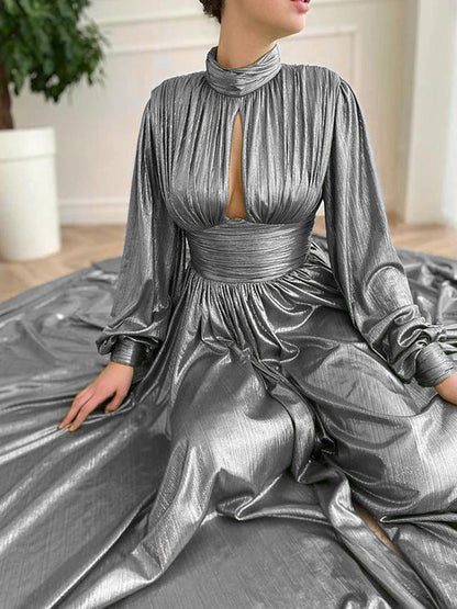 Spring Summer Popular Color Tight Waist Halter Large Swing Sexy Avocado Green Dress Maxi Dress for Women by Ragazza