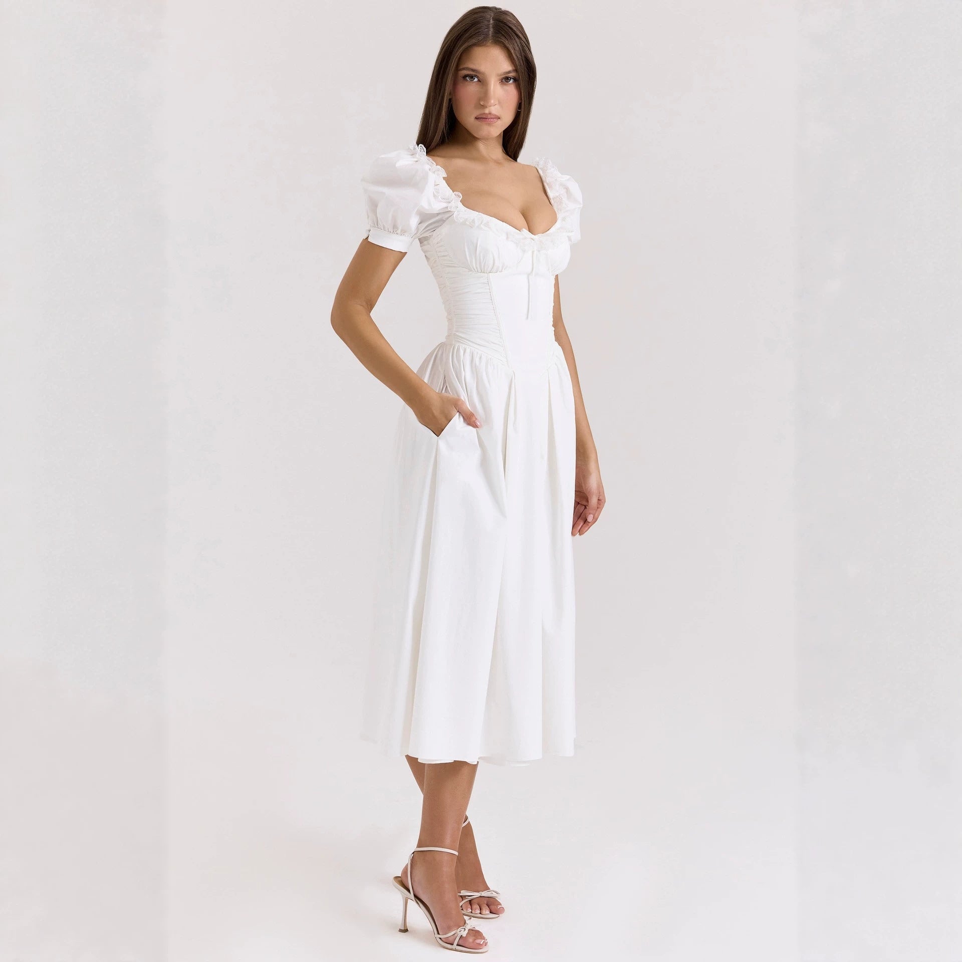 Spring Summer Dress Artistic French Fresh Printing Women Wear by Ragazza