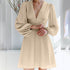 French Chiffon V neck Waist Tight Atmosphere Feeling Tong Qin Dress Autumn Arrival Short by Ragazza