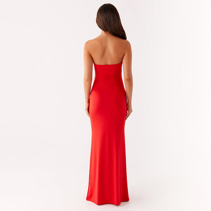 Summer Ladies Sexy Cutout Dress off Neck Metal Floral Sexy Slim Fit Maxi Dress by Ragazza