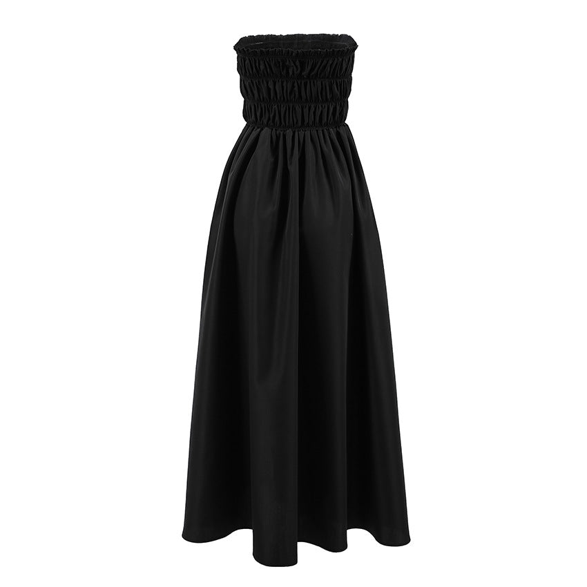 Summer Sexy Sleeveless Tube Top Elegant Slim Fit Dress High Sense Seaside Vacation Black Dress Women by Ragazza