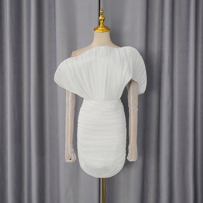 Spring High Grade Retro Sexy off Shoulder Dress Waist Slimming Sheath Elegant Dress Women by Ragazza