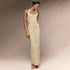 Women Clothing Summer Sleeveless Simple Decorative Buttons Square Collar Midi Dress by Ragazza