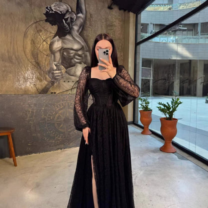 Lace Waist Controlled Long Sleeves Dress Elegant Dress by Ragazza