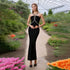 Cocktail Socialite Maxi Dress Summer Diamond Halter Sexy Slim Hip Dress Women by Ragazza