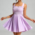 Cami Dress Sexy Wooden Ear Smocking Backless Bow A line Dress by Ragazza