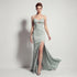 Sexy Satin High Slit Slim Fit Lace up Fishtail Long Annual Party Party Evening Dress by Ragazza
