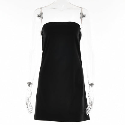 Sexy off Neck Tube Top Dress Autumn Sleeveless Backless Sheath Dress by Ragazza