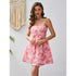 Summer Three Dimensional Rose Embroidered Sweet Elegance Suspender Strap Bow Dress for Women by Ragazza