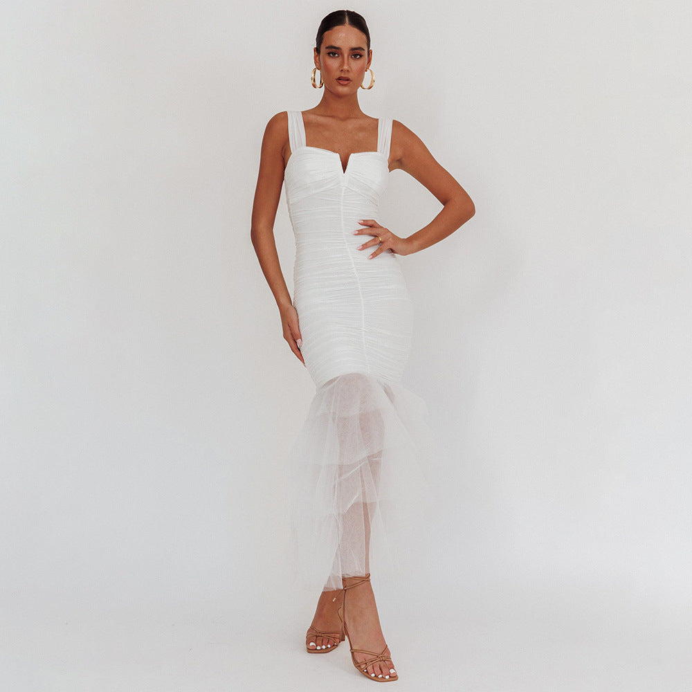 Spring Summer Sexy Patchwork Strap Dress Sexy Skinny Sheath Women Clothing Dress by Ragazza
